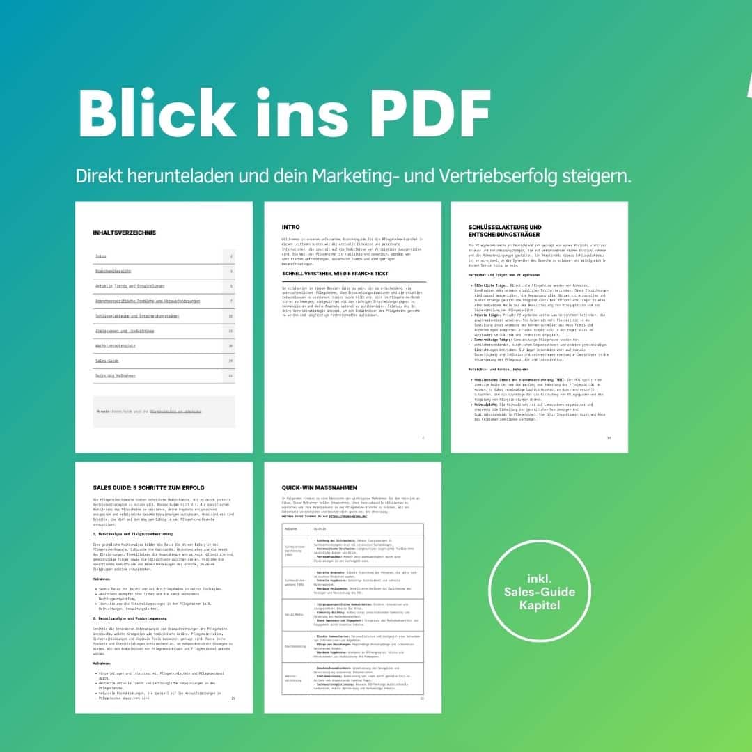 Blick in den Pflegeheime Deutschland Branchen Guide