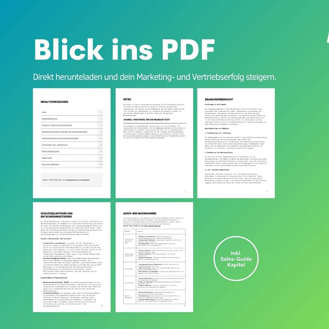 Blick in den Steuerberater Deutschland Branchen Guide