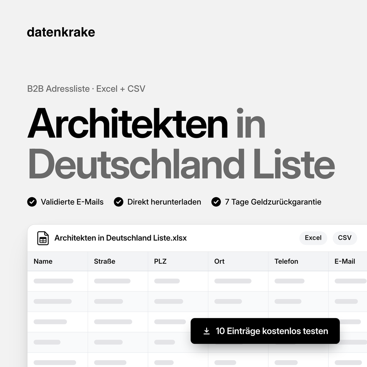 Architekten in Deutschland Liste – B2B Adressliste als Excel und CSV