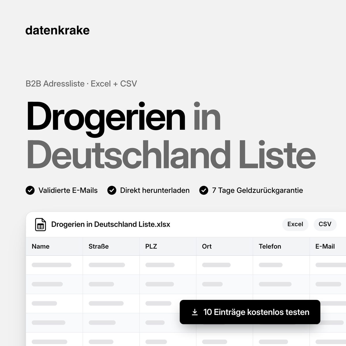 Drogerien in Deutschland Liste – B2B Adressliste als Excel und CSV