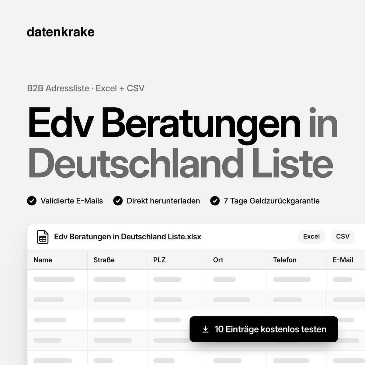 Edv Beratungen in Deutschland Liste – B2B Adressliste als Excel und CSV