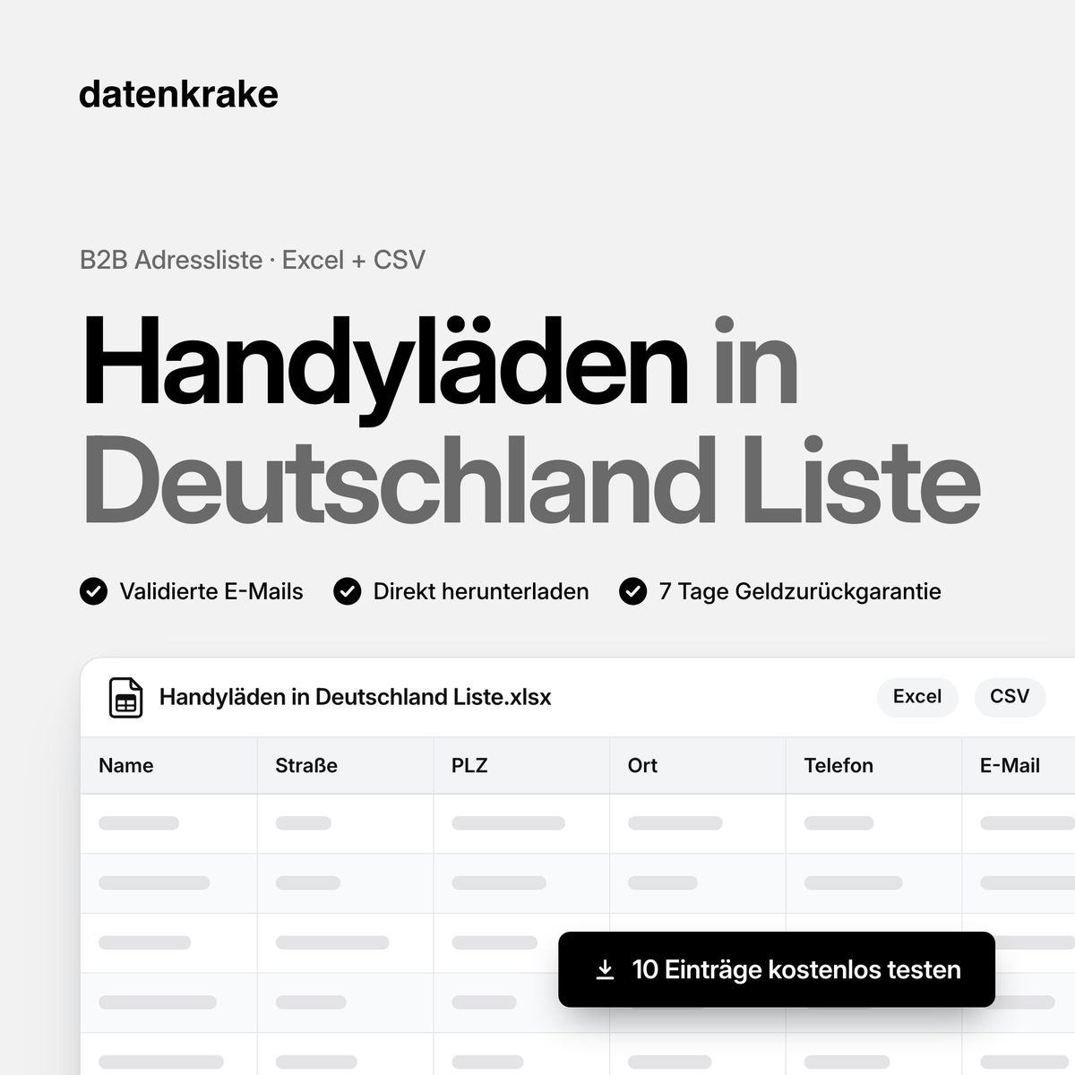 Handyläden in Deutschland Liste – B2B Adressliste als Excel und CSV
