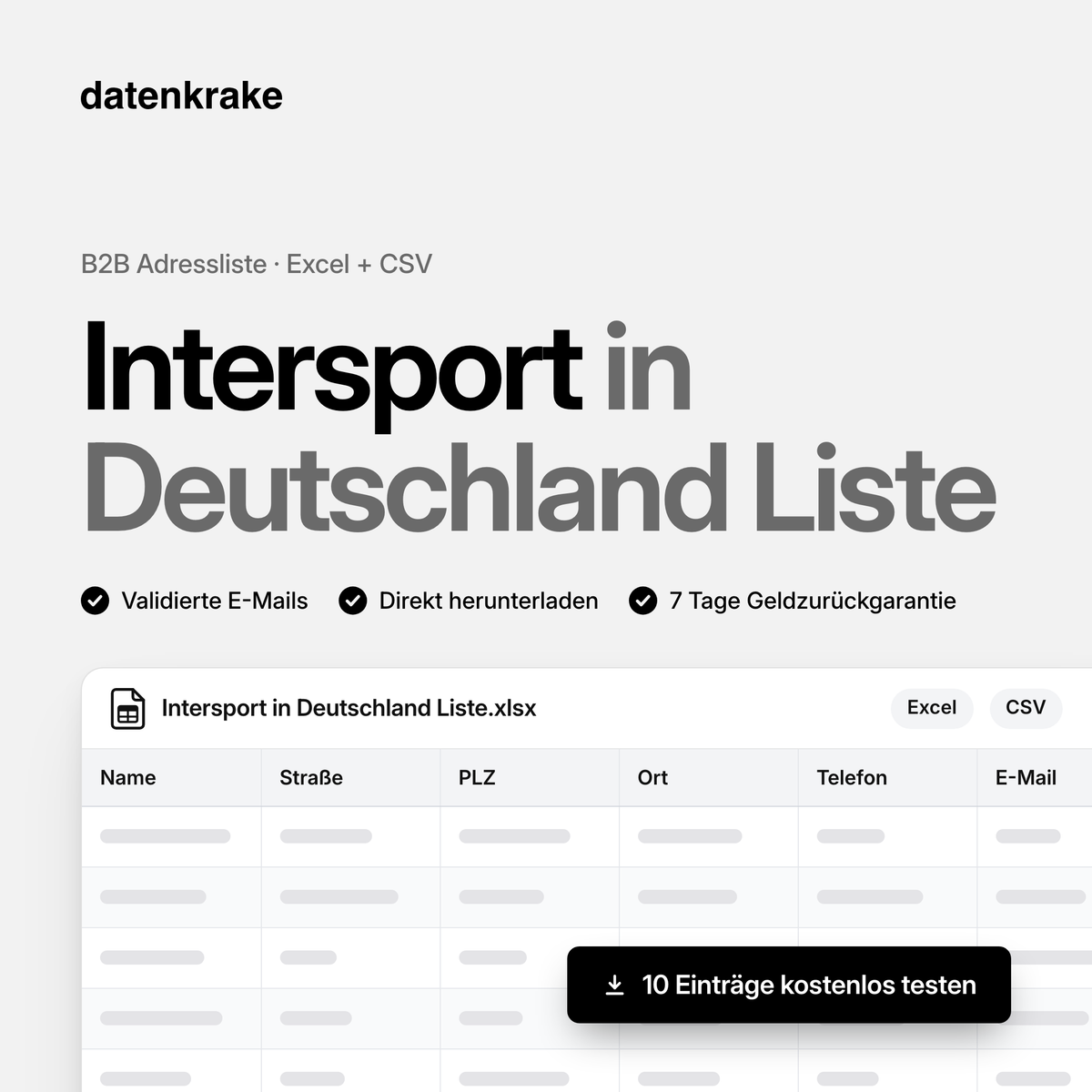 Intersport in Deutschland Liste – B2B Adressliste als Excel und CSV