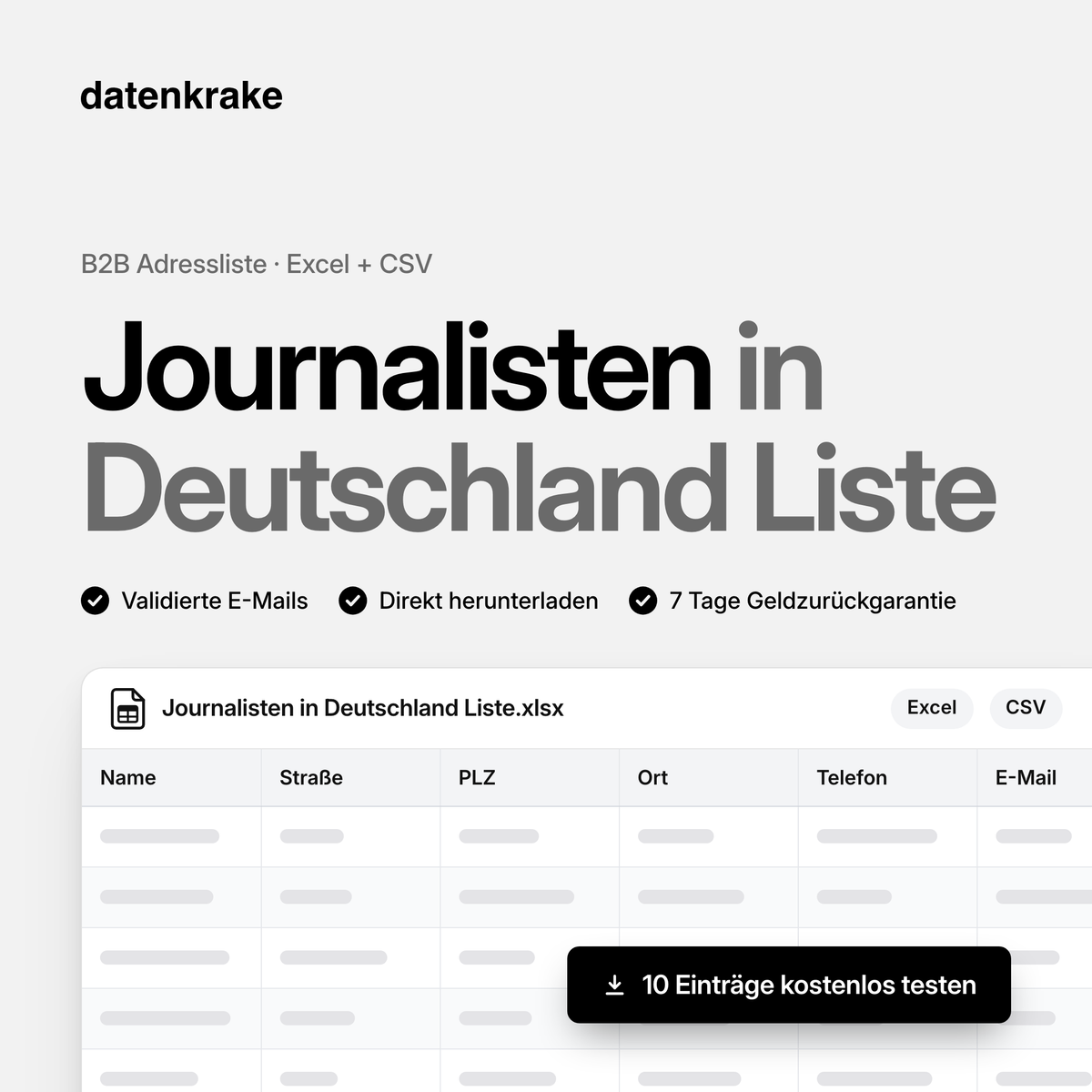 Journalisten in Deutschland Liste – B2B Adressliste als Excel und CSV