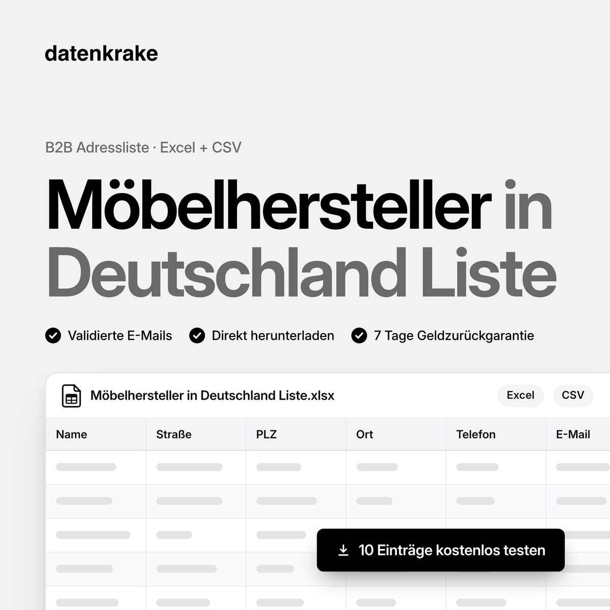 Möbelhersteller in Deutschland Liste – B2B Adressliste als Excel und CSV