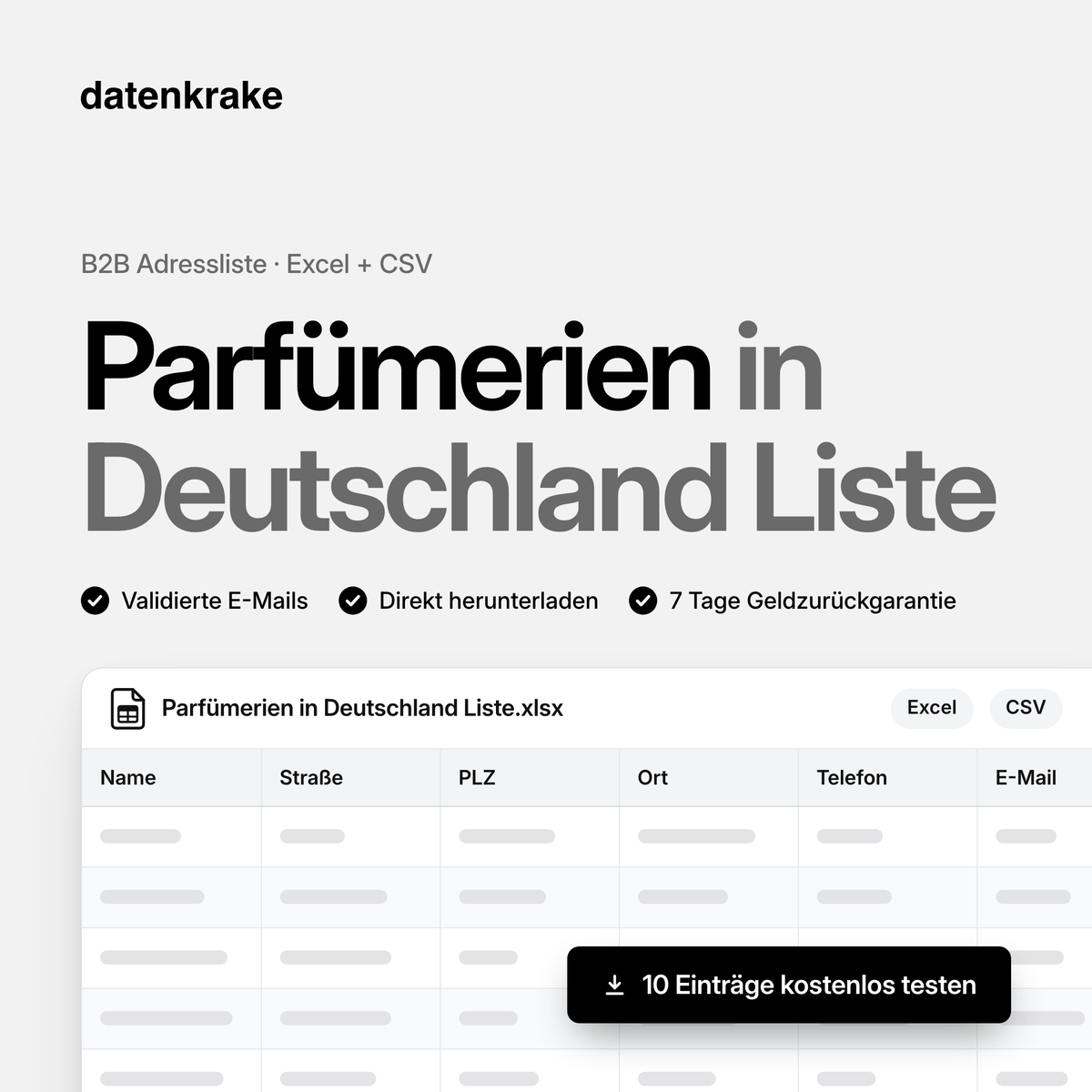 Parfümerien in Deutschland Liste – B2B Adressliste als Excel und CSV