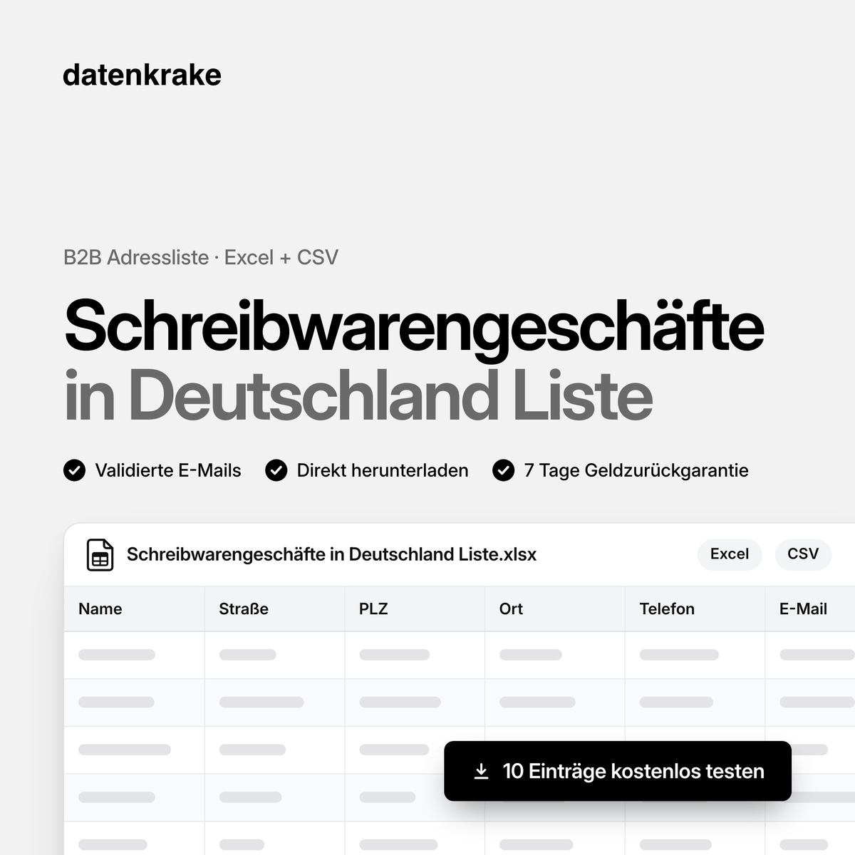 Schreibwarengeschäfte in Deutschland Liste – B2B Adressliste als Excel und CSV