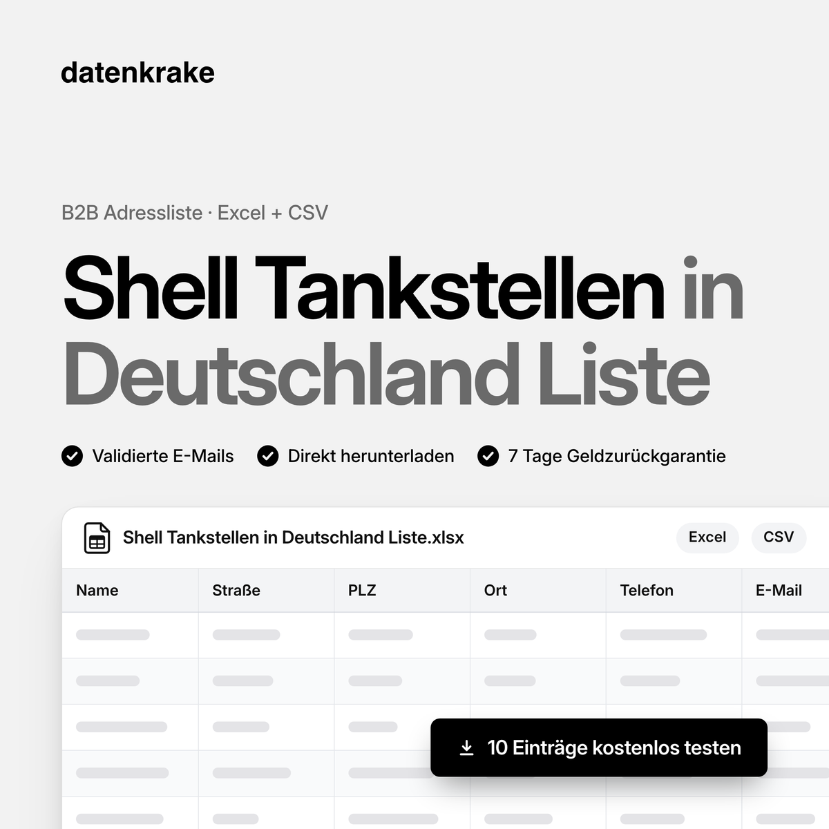 Shell Tankstellen in Deutschland Liste – B2B Adressliste als Excel und CSV