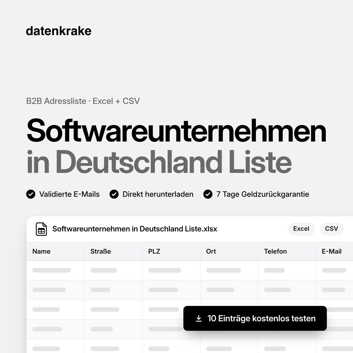 Softwareunternehmen in Deutschland Liste – B2B Adressliste als Excel und CSV