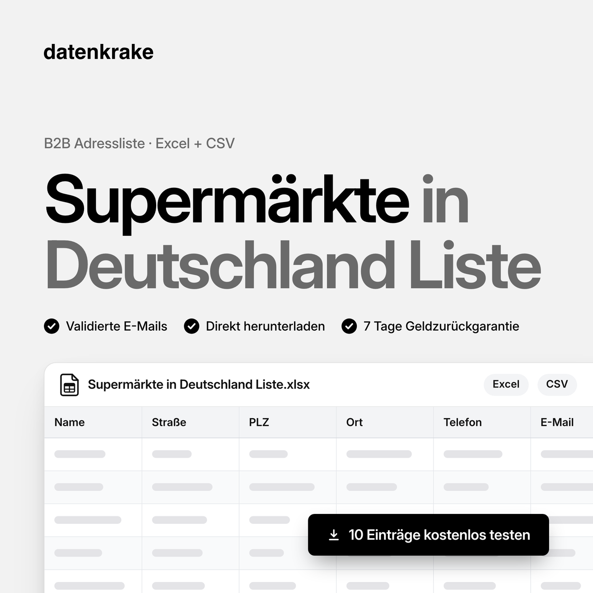 Supermärkte in Deutschland Liste – B2B Adressliste als Excel und CSV