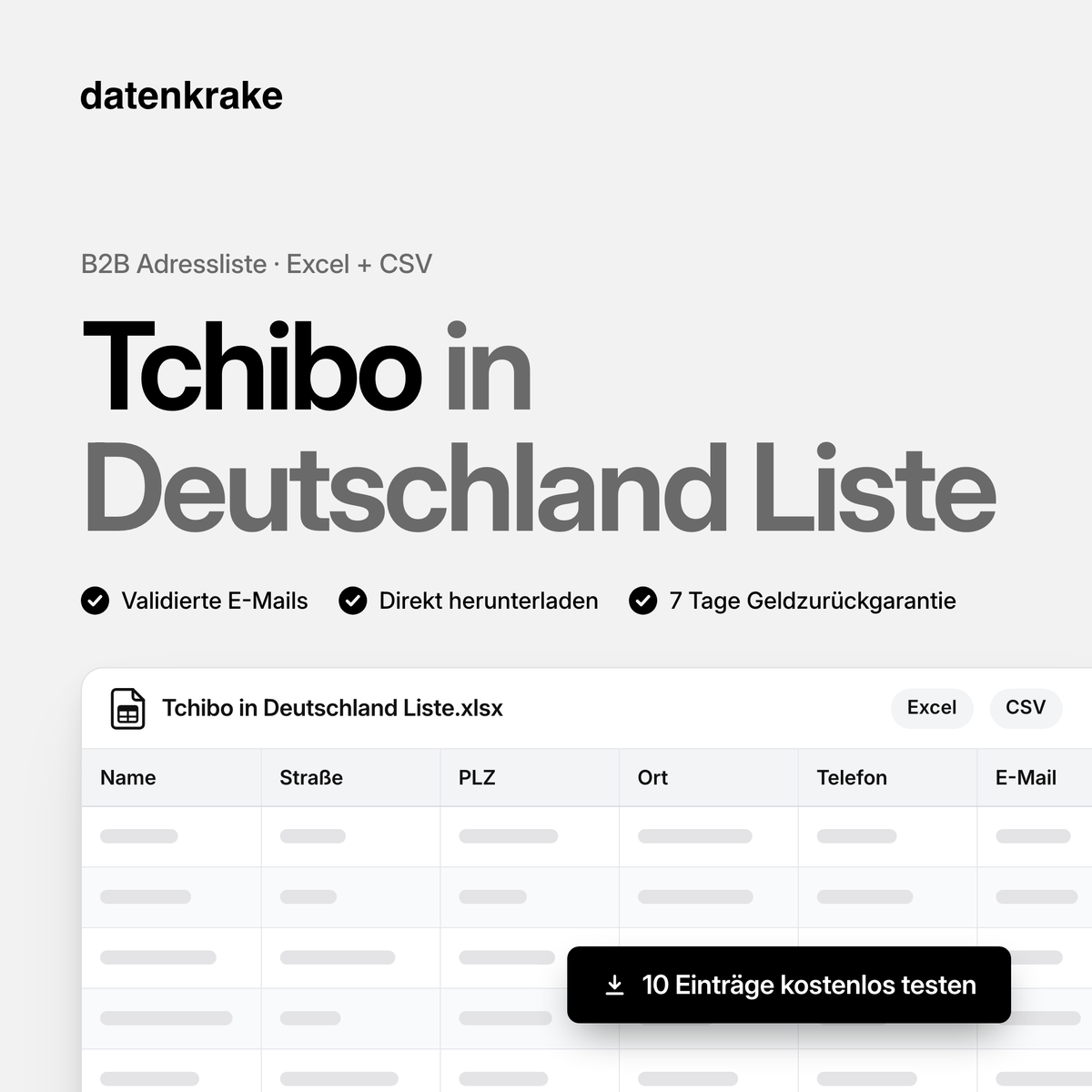 Tchibo in Deutschland Liste – B2B Adressliste als Excel und CSV