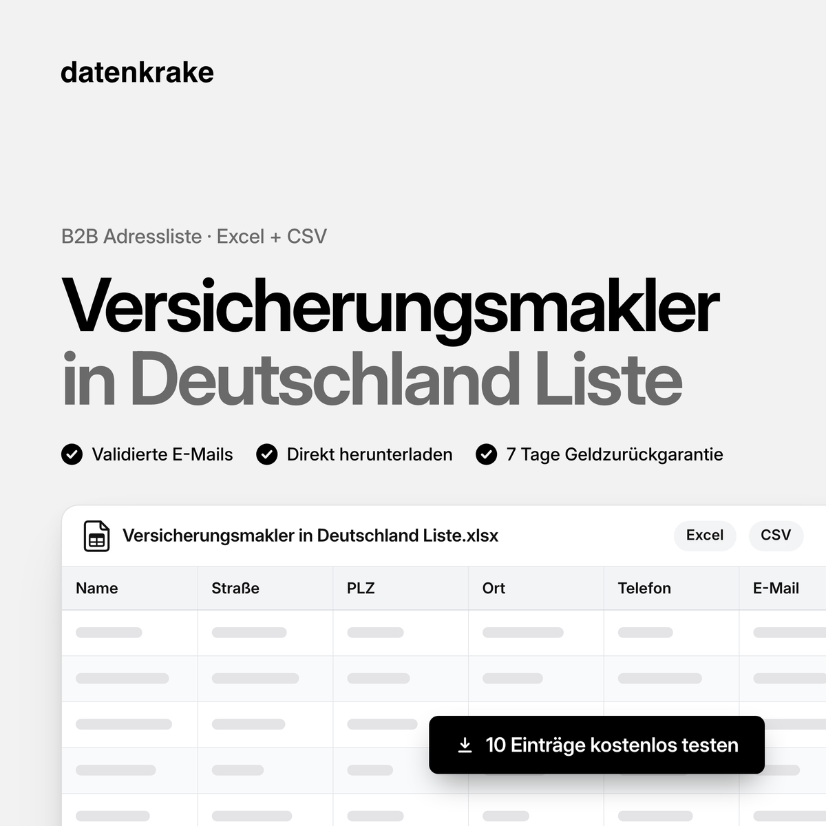 Versicherungsmakler in Deutschland Liste – B2B Adressliste als Excel und CSV