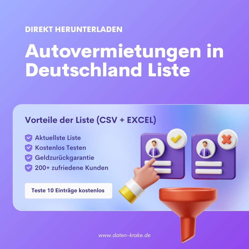 Autovermietungen in Deutschland Liste