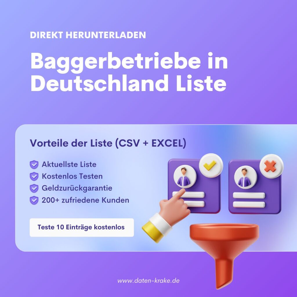 Baggerbetriebe in Deutschland Liste