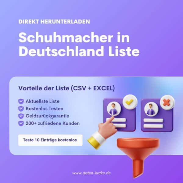 Schuhmacher in Deutschland Liste