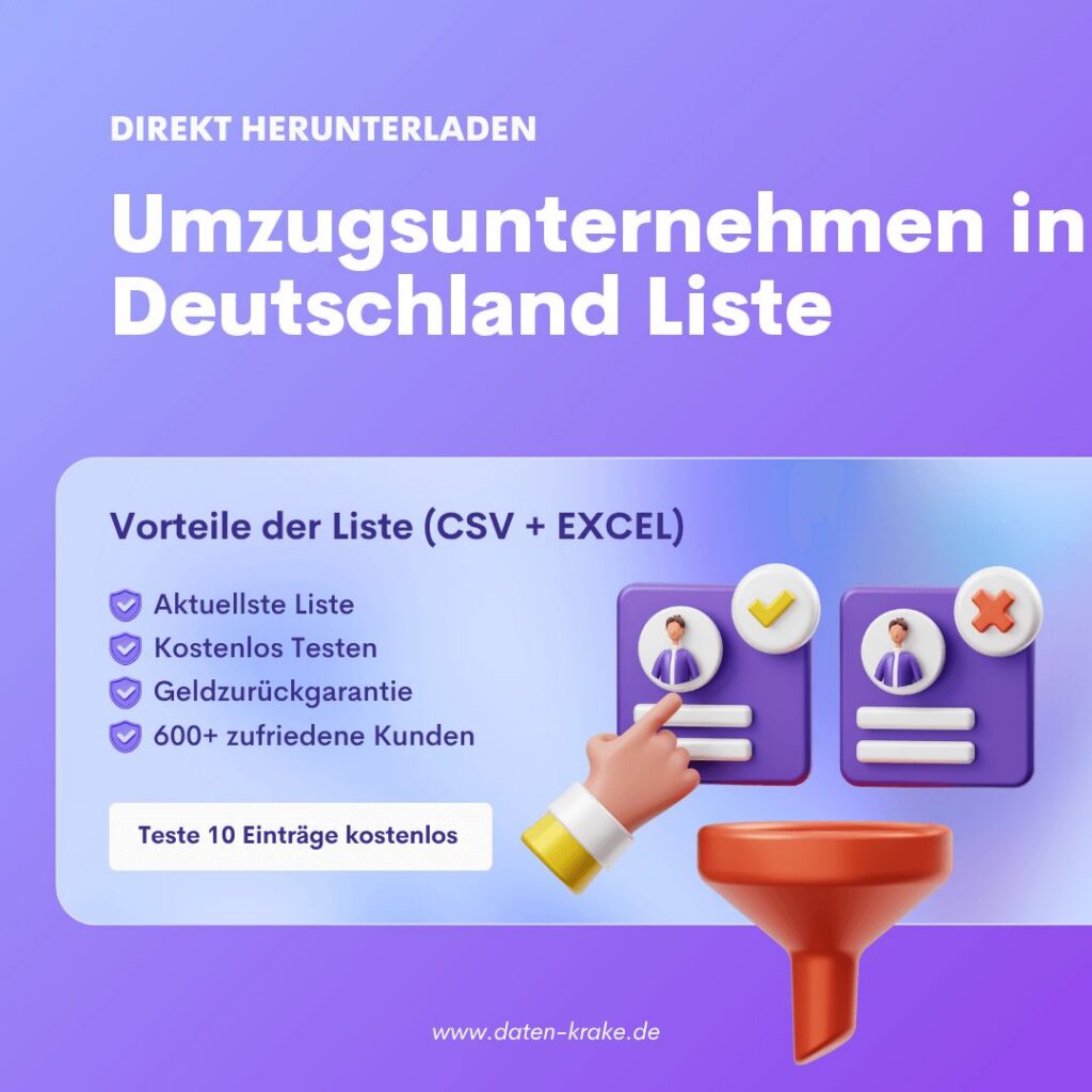 Umzugsunternehmen in Deutschland Liste