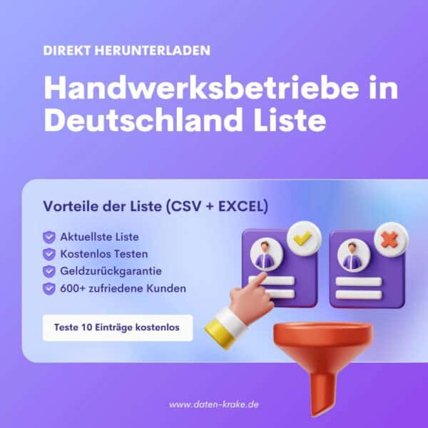 Handwerksbetriebe in Deutschland Liste
