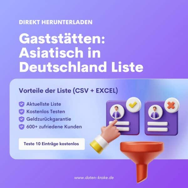 Gaststätten: Asiatisch in Deutschland Liste