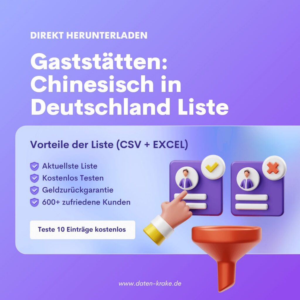 Gaststätten: Chinesisch in Deutschland Liste