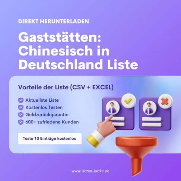 Gaststätten: Chinesisch in Deutschland Liste